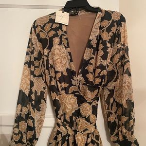 NWT green maxi wrap dress